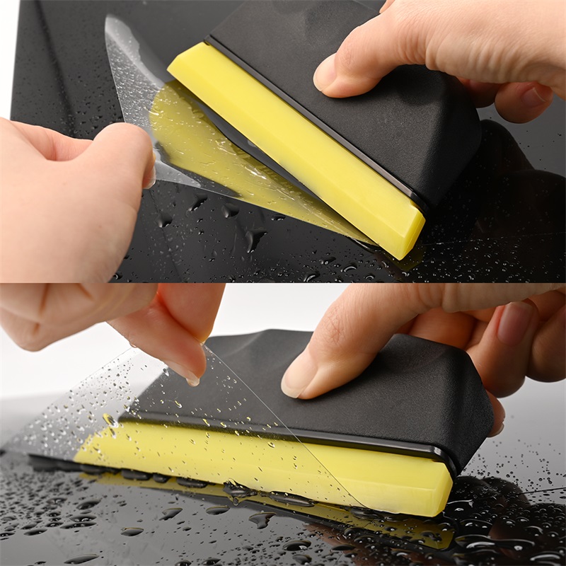 FOSHIO BlueMax Rubber Scraper Blade with Handle Window Glass Wash Clea