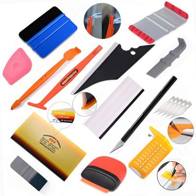Yellow Mini Squeegee and Gloves for Window Tint Film FOSHIO Automotive Vinyl Installing Tool Kit 3 in 1 Include Retracting Air Release Tool Pen 