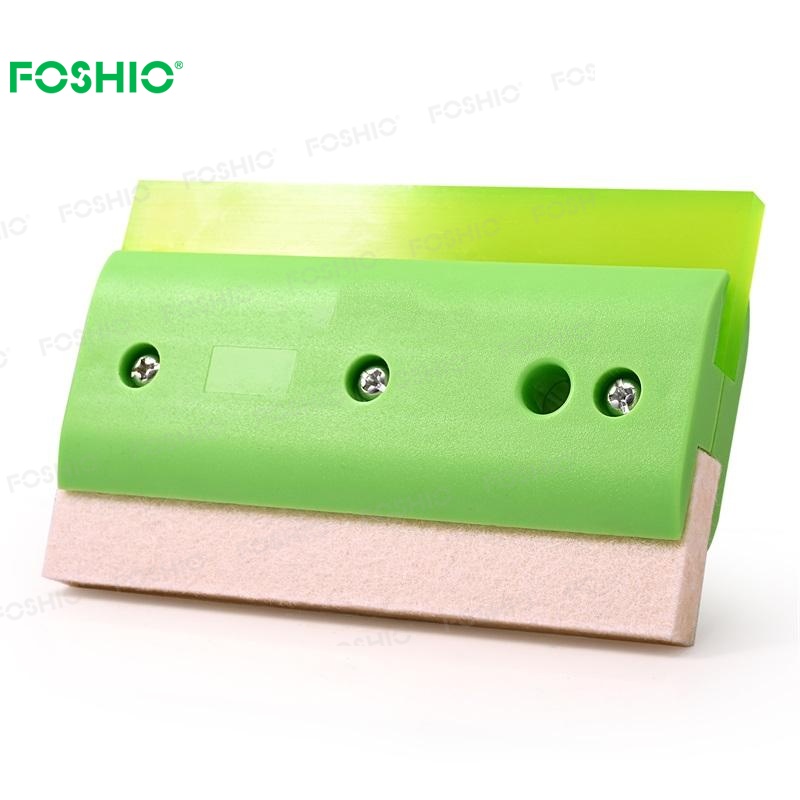 Foshio Car Vinyl Wrap Tool Double Side Rubber Wool Squeegee For Window Tint